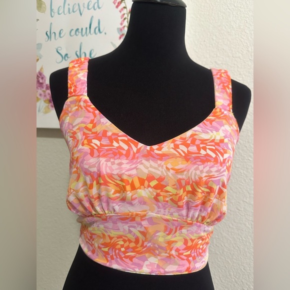 Stitch & Pine Women’s Crop Top Orange Pink Size L - Picture 1 of 4
